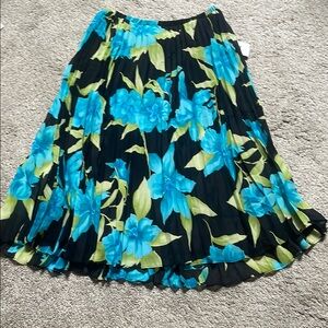 Studio I Blue and Yellow Pleated Midi Skirt Resort Wear spring size 8